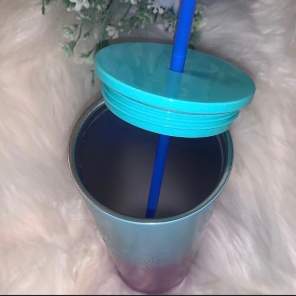 Starbucks Blue Tully Scalloped Cup Stainless Steel Cold Tumbler 24oz Venti NWT - Picture 5 of 7